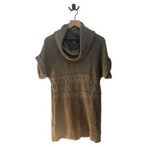 Oh‎ Baby Motherhood Maternity Sweater Top Cowl Neck Cable Knit Short Sleeve M